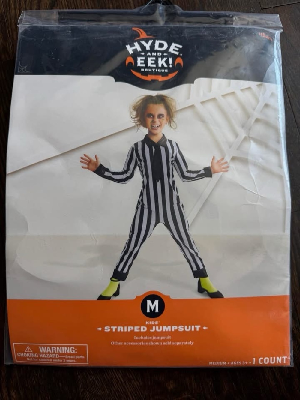Kids' Black and White Striped Jumpsuit - Medium